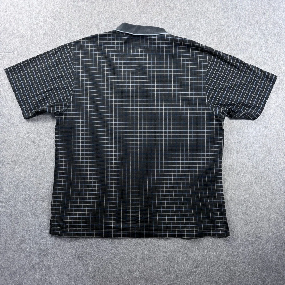 Grand Slam Polo Shirt Men XXL Performance Black Windowpane Check Golf Preppy VTG